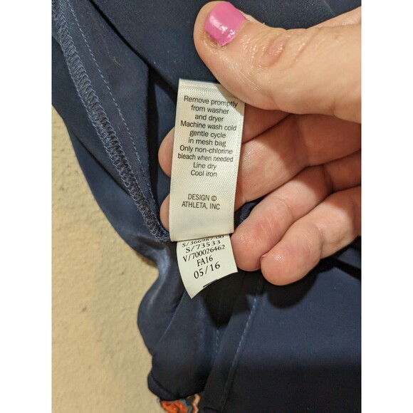 Athleta Women's Martinique Dress Red/Navy Tassels In The Back Size Medium - Picture 7 of 8